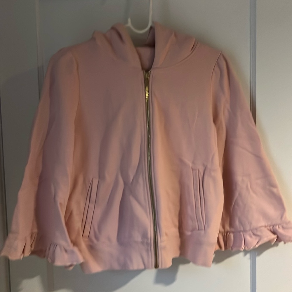 Kate Spade 3/4 sleeve zip up hoodie pink size small